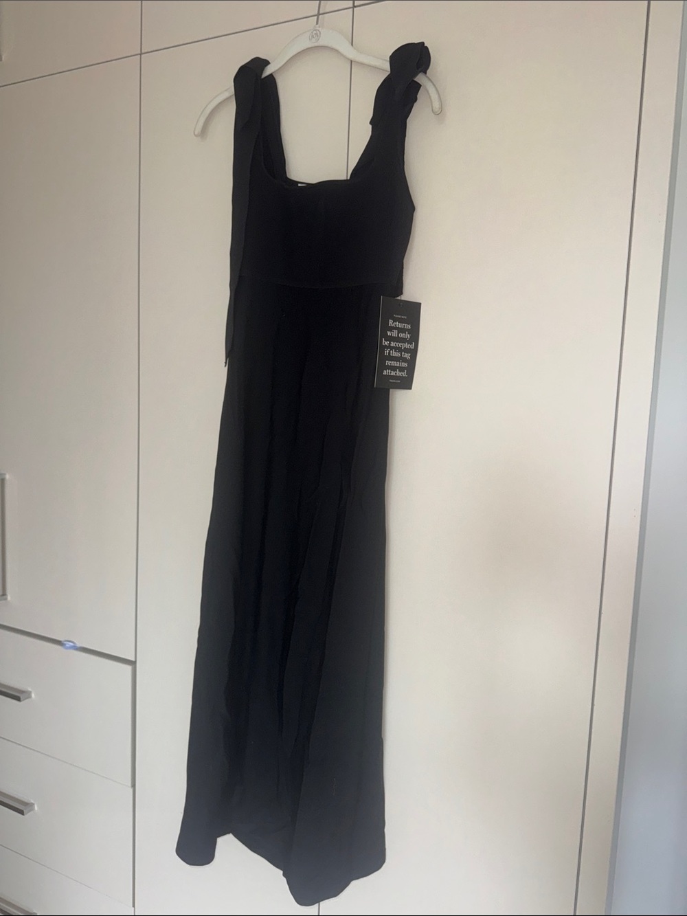 Black Sleeveless Maxi Dress with Tie Straps